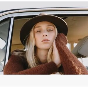 Will‎ + Bear Unisex Little William Brown Wool/Leather Packable Hat NWTl
